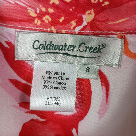 Coldwater Creek Floral Button Up Short Jacket With Bold Vibrant Flowers Size S - Picture 3 of 7